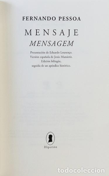 Libros antiguos: PESSOA. (Fernando) - MENSAJE. - Foto 2