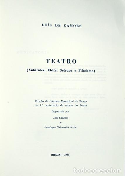 Libros antiguos: CAM&Otilde;ES. (Lu&iacute;s de) - TEATRO. - Foto 2