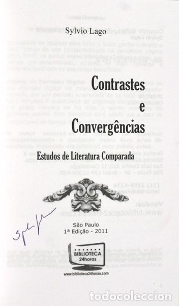 Libros antiguos: LAGO. (Sylvio) - CONTRASTES E CONVERG&Ecirc;NCIAS. - Foto 2