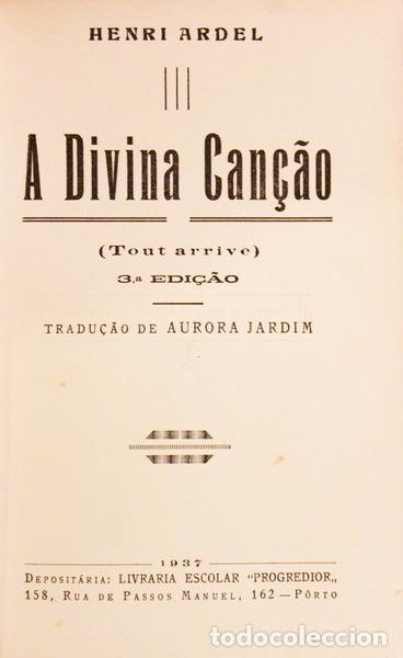 Libros antiguos: ARDEL. (Henri) - A DIVINA CAN&Ccedil;&Atilde;O. - Foto 2