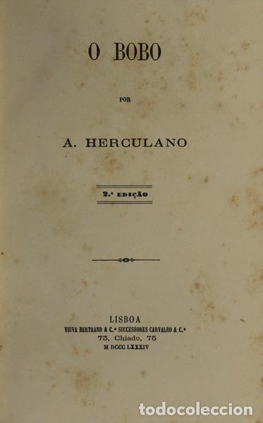 Libros antiguos: HERCULANO. (Alexandre) - O BOBO. - Foto 2