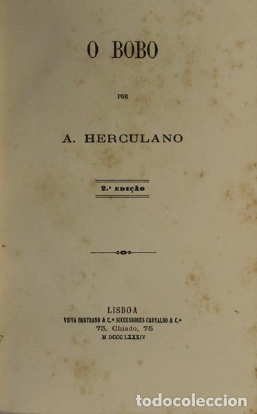 Libros antiguos: HERCULANO. (Alexandre) - O BOBO. - Foto 1