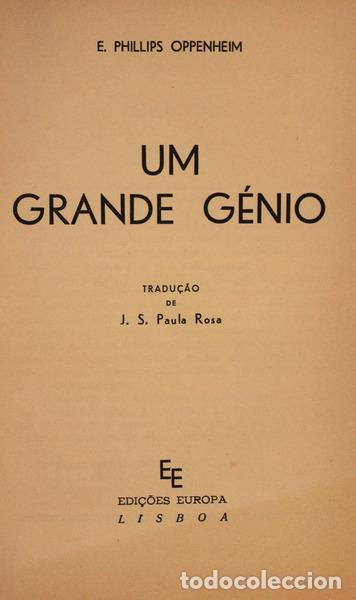 Libros antiguos: PHILLIPS OPPENHEIM. (E.) - UM GRANDE G&Eacute;NIO. - Foto 2