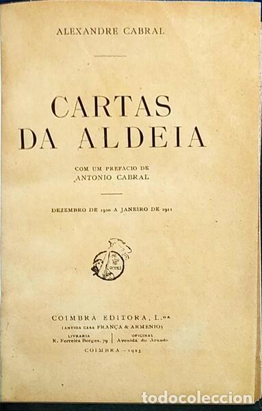 Libros antiguos: CABRAL. (Alexandre) - CARTAS DA ALDEIA. - Foto 1