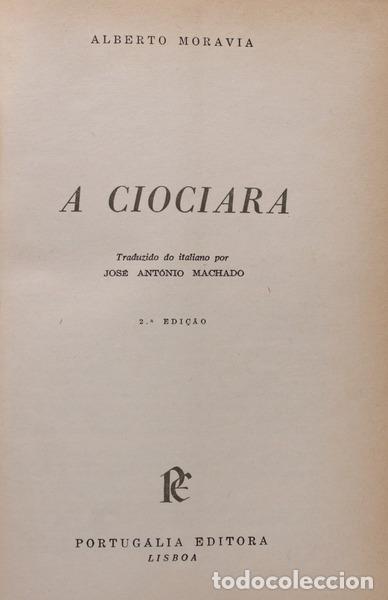 Libros antiguos: MORAVIA. (Alberto) - A CIOCIARA. [2.&ordf; EDI&Ccedil;&Atilde;O] - Foto 1