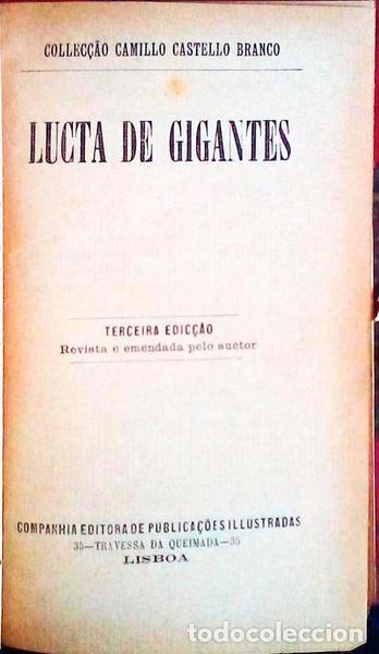 Libros antiguos: CASTELO BRANCO. (Camilo) - LUCTA DE GIGANTES. - Foto 1