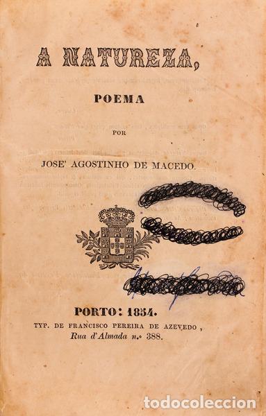 Libros antiguos: MACEDO. (Jos&eacute; Agostinho de) - A NATUREZA. - Foto 1