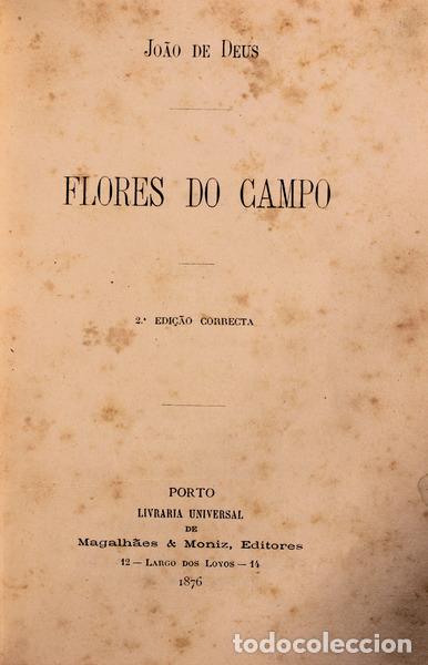 Libros antiguos: DEUS. (Jo&atilde;o de) - FLORES DO CAMPO. - Foto 2