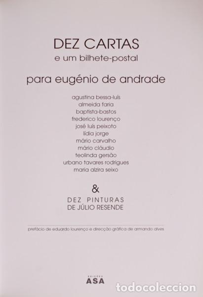 Libros antiguos: DEZ CARTAS E UM BILHETE POSTAL PARA EUG&Eacute;NIO DE ANDRADE. - Foto 2