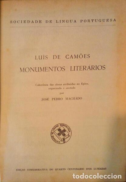 Libros antiguos: CAM&Otilde;ES. (Lu&iacute;s Vaz de) - MONUMENTOS LITER&Aacute;RIOS. - Foto 1