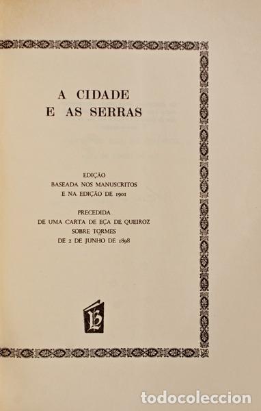 Libros antiguos: E&Ccedil;A DE QUEIROZ. (Jos&eacute; Maria) - A CIDADE E AS SERRAS. - Foto 1
