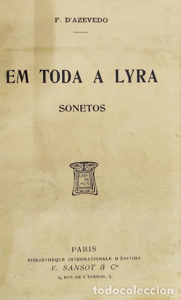 Libros antiguos: AZEVEDO. (F. de) - EM TODA A LYRA. - Foto 1