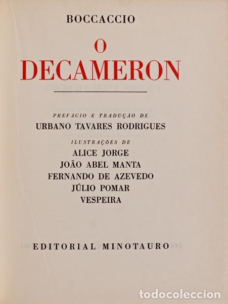 Libros antiguos: BOCCACCIO. (Giovanni) - O DECAMERON. - Foto 1