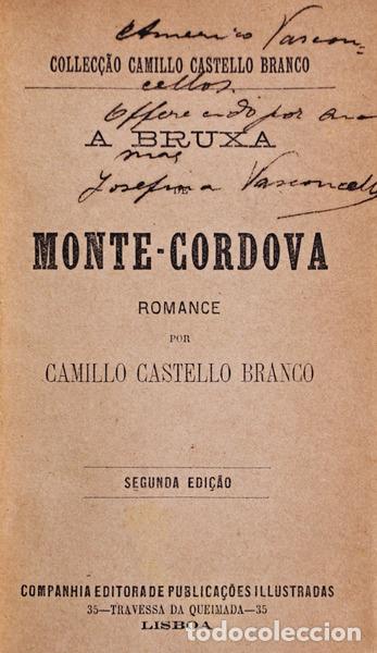 Libros antiguos: CASTELO BRANCO. (Camilo) - MONTE-CORDOVA. - Foto 1