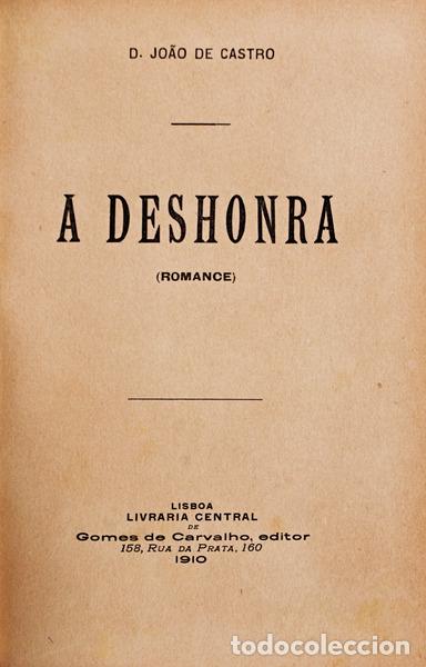 Libros antiguos: CASTRO. (D. Jo&atilde;o de) - A DESHONRA. - Foto 1