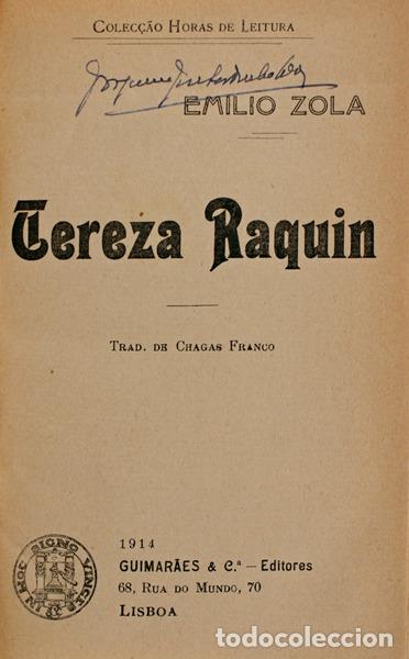 Libros antiguos: ZOLA. (&Eacute;mile) - TEREZA RAQUIN. - Foto 1