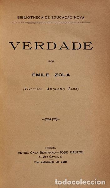 Libros antiguos: ZOLA. (&Eacute;mile) - VERDADE. - Foto 1