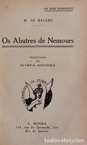 Libros antiguos: BALZAC. (Honor&eacute; de) - OS ABUTRES DE NEMOURS. - Foto 1