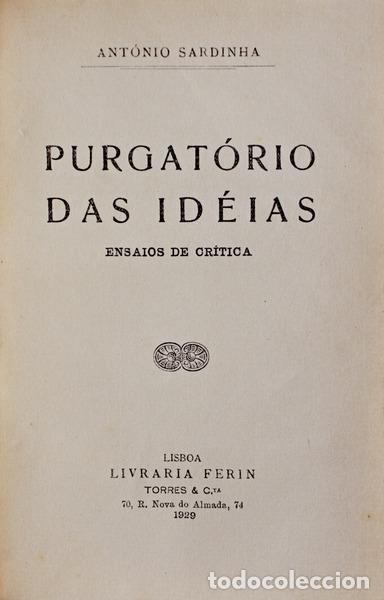 Libros antiguos: SARDINHA. (Ant&oacute;nio) - PURGAT&Oacute;RIO DAS ID&Eacute;IAS. - Foto 1