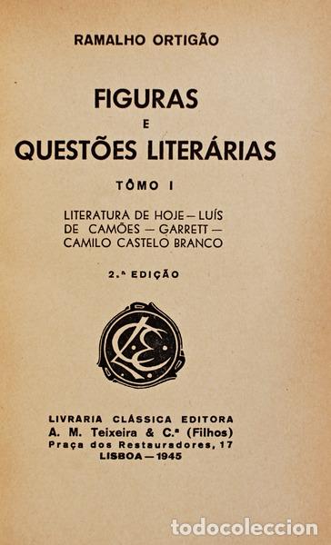 Libros antiguos: RAMALHO ORTIG&Atilde;O. - FIGURAS E QUEST&Otilde;ES LITER&Aacute;RIAS. - Foto 1