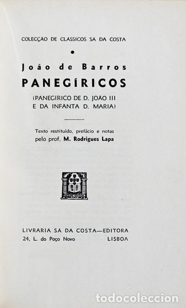 Libros antiguos: BARROS. (Jo&atilde;o de) - PANEG&Iacute;RICOS. - Foto 1