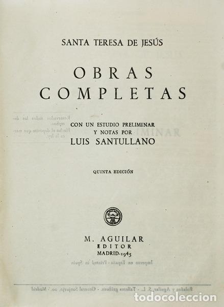 Libros antiguos: TERESA DE JES&Uacute;S. (Santa) - OBRAS COMPLETAS. - Foto 1