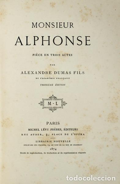 Libri antichi: DUMAS FILS. (Alexandre) - MONSIEUR ALPHONSE.