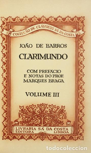 Libros antiguos: BARROS. (Jo&atilde;o de) - CLARIMUNDO VOLUME III. - Foto 1