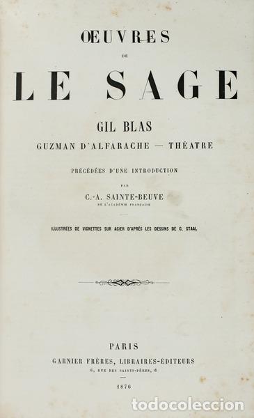 Libros antiguos: LESAGE. (Alain-Ren&eacute;) - �UVRES DE LE SAGE. - Foto 1