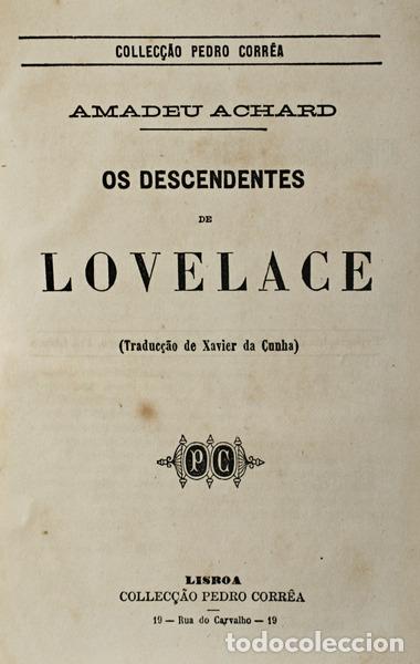 Libros antiguos: ACHARD. (Amadeu) - OS DESCENDENTES DE LOVELACE. - Foto 1