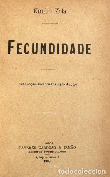 Libros antiguos: ZOLA. (&Eacute;mile) - FECUNDIDADE. - Foto 1