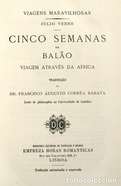 Libros antiguos: VERNE. (Jules) - CINCO SEMANAS EM BAL&Atilde;O. - Foto 1