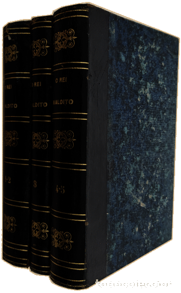 Libros antiguos: FERNANDEZ Y GONZALEZ. (Manuel) - O REI MALDITO. [3 VOLS.] - Foto 4