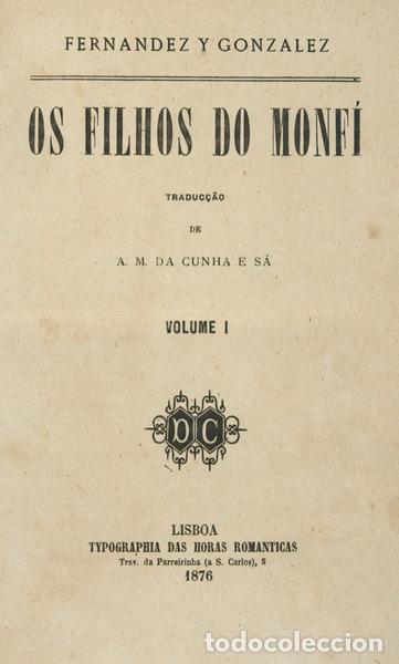 Libros antiguos: FERNANDEZ Y GONZALEZ. - OS FILHOS DO MONF&Iacute;. [2 VOL.] - Foto 1