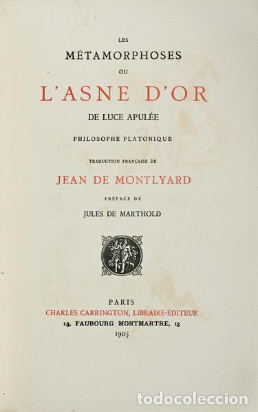 Antiquarische B&uuml;cher: APUL&Eacute;E. (Luce) - LES M&Eacute;TAMORPHOSES OU L'ASNE D'OR.