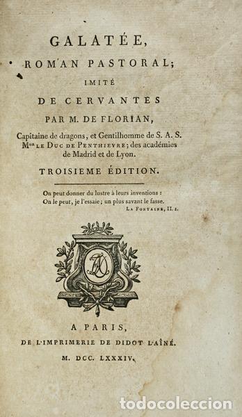 Libros antiguos: CLARIS DE FLORIAN. (Jean-Pierre) - GALAT&Eacute;E. [2 obras] - Foto 1