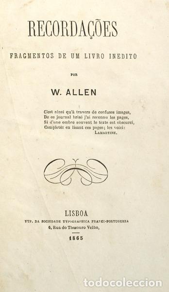 Libros antiguos: ALLEN. (W.) - RECORDA&Ccedil;&Otilde;ES. - Foto 1
