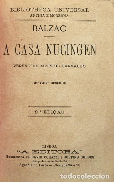 Libros antiguos: BALZAC. (Honor&eacute; de) - A CASA NUCINGEN. [3 OBRAS] - Foto 1
