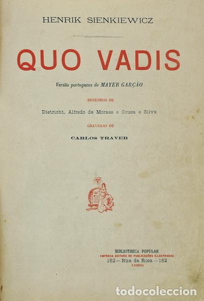 Libros antiguos: SIENKIEWICZ. (Henrik) - QUO VADIS. - Foto 1