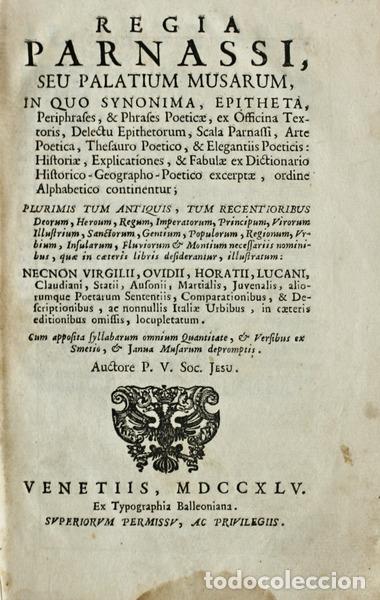 Antiquarische B&uuml;cher: VANI&Eacute;RE. (Jacques), Fran&ccedil;ois Vavasseur e George Viald. - REGIA PARNASSI.