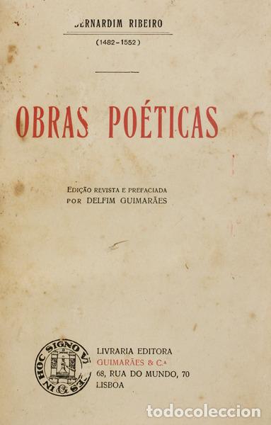 Libros antiguos: RIBEIRO. (Bernardim) - OBRAS PO&Eacute;TICAS. - Foto 1