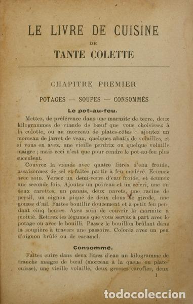 Libros antiguos: COLETTE. (Tante) - LE LIVRE DE CUISINE. - Foto 2
