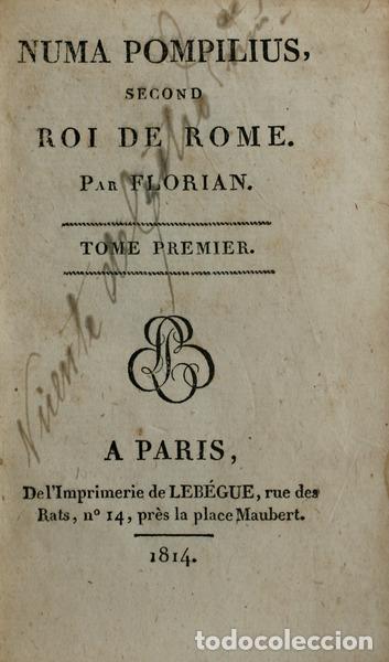 Libros antiguos: CLARIS DE FLORIAN. (Jean-Pierre) - NUMA POMPILIUS, SECOND ROI DE ROME. - Foto 1