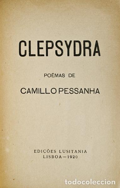 Libros antiguos: PESSANHA. (Camilo) - CLEPSYDRA. - Foto 1