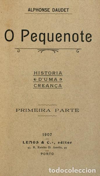 Libros antiguos: DAUDET. (Alphonse) - O PEQUENOTE. - Foto 1
