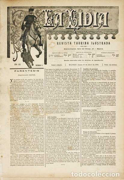 Libros antiguos: LA LIDIA. A&Ntilde;O 1900. - Foto 2