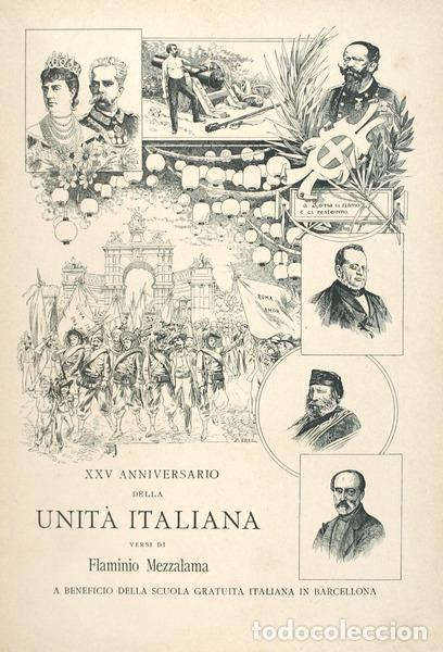 Libri antichi: MEZZALAMA. (Flaminio) - XXV ANIVERSARIO DELLA UNIT&Agrave; ITALIANA. [HOMENAGEM D. CARLOS I]