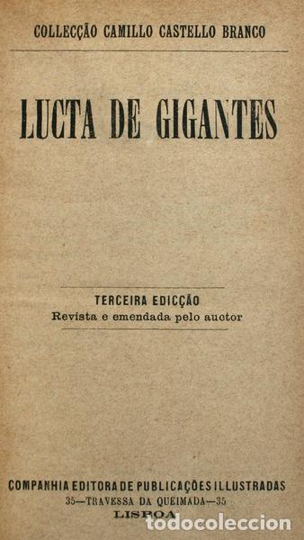 Libros antiguos: CASTELO BRANCO. (Camilo) - LUCTA DE GIGANTES. - Foto 1