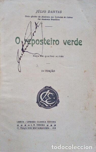 Libros antiguos: DANTAS. (J&uacute;lio) - O REPOSTEIRO VERDE. - Foto 1