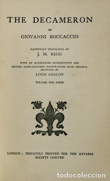 Libros antiguos: BOCCACCIO. (Giovanni) - THE DECAMERON. [2 vols.] - Foto 1